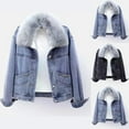 thumbnail image 1 of OSFVNOXV Plus Size Jean Jackets for Juniors Sherpa Lined Denim Jackets Loose Fit Cropped Windbreaker Bomber Jackets, 1 of 9
