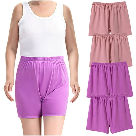 OSFVNOXV Plus Size Lounge Shorts for Women Cotton Underwear High Elastic Waist Breathable Moisture Wicking Boy Shorts for Sleepwear ,L-6XL