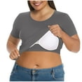 thumbnail image 1 of OSFVNOXV Plus Size Lounge Top with Built-In-Bras L-5XL,Comfort Fit Wire-Free Pajama Top with Soft Cups,Summer Casual Short Sleeve Crewneck Oversized Sleep T-Shirts, 1 of 7
