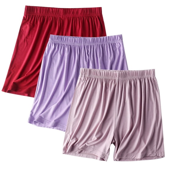 OSFVNOXV Plus Size Pajama Shorts for Women Multi-Pack,Summer Lightweight Comfy Sleep Shorts,Elastic Waist Lounge Shorts ,M-4XL