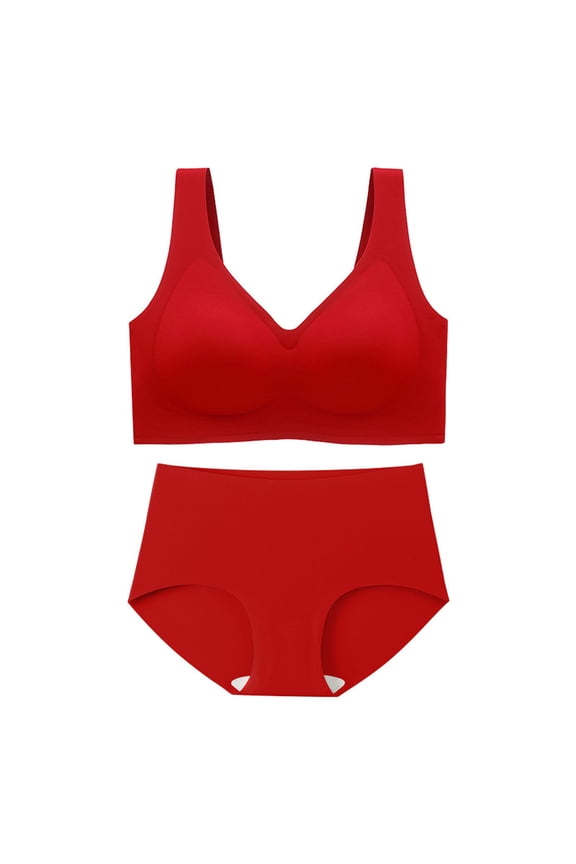 Plus Size Sports Bras and Underwear,Seamless Yoga Bralette with High Waisted Hipster Briefs,Soft Breathable Sleepwear ,Sizes M-5XL
