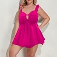 thumbnail image 1 of OSFVNOXV Plus Size Swim Sets for Women Summer Modest High Waisted Cutout Bodycon Mini Length Swim Dresses with Bathing Suit Bottom ,XL-4XL, 1 of 4