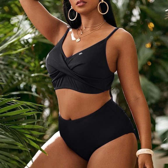 OSFVNOXV Plus Size Swimwear for Women Summer 2025 Swimsuits Push Up Seamless Bikini Bra and High-Cut Hipster Underwear First Mothers Day Gift for New Mom ,L-4XL