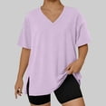 thumbnail image 1 of OSFVNOXV Plus Size Tops for Women L-5XL V-Neck T-Shirts Summer Casual Short Sleeve Oversized Loose Fit Pullover Tops 2026, 1 of 6