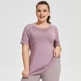 thumbnail image 1 of OSFVNOXV Plus Size Workout Tops for Women Casual Quick Drying Short Sleeve Crewneck Pullover Tunic Shirts Swimwear Cover Ups, 1 of 7