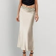 thumbnail image 1 of OSFVNOXV Satin Maxi Skirts for Women Low Rise Elastic Waistband Seamless Silky Flared Wrap Long Skirt, 1 of 3