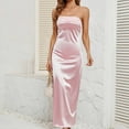 thumbnail image 1 of OSFVNOXV Satin Silk Maxi Dress for Women Backless Tube Tops Low Back Hollow Out Bodycon Wrap Strapless Long Dresses Homecoming Prom Wedding Guest, 1 of 7