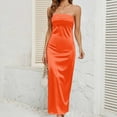 thumbnail image 1 of OSFVNOXV Satin Silk Maxi Dress for Women Backless Tube Tops Low Back Hollow Out Bodycon Wrap Strapless Long Dresses Homecoming Prom Wedding Guest, 1 of 7