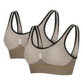 thumbnail image 1 of OSFVNOXV Seamless Bralettes for Women 2 Pack Lightly Lined Padded Wire-Free Breathable Yoga Workout Full-Figure Bras, 1 of 9