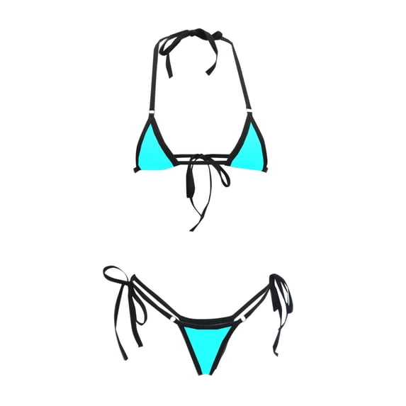 OSFVNOXV Bikini Sets for Women Summer Swimsuit,Triangle Swim Bra Halter Tie Backless Thin String Thongs Bathing Suit Hot Spring Swimwear