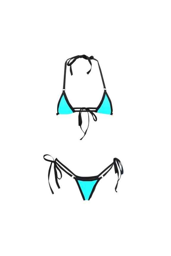 Bikini Sets for Women Summer Swimsuit,Triangle Swim Bra Halter Tie Backless Thin String Thongs Bathing Suit Hot Spring Swimwear