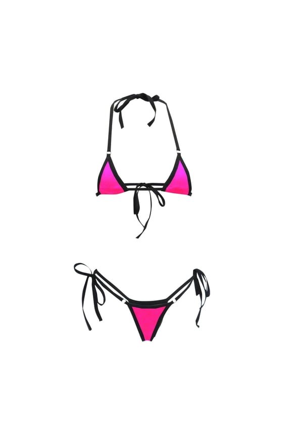 Sexy Bikini Sets for Women Summer Swimsuit ,Triangle Swim Bra Halter Tie Backless Thin String Thongs Bathing Suit Hot Spring Swimwear