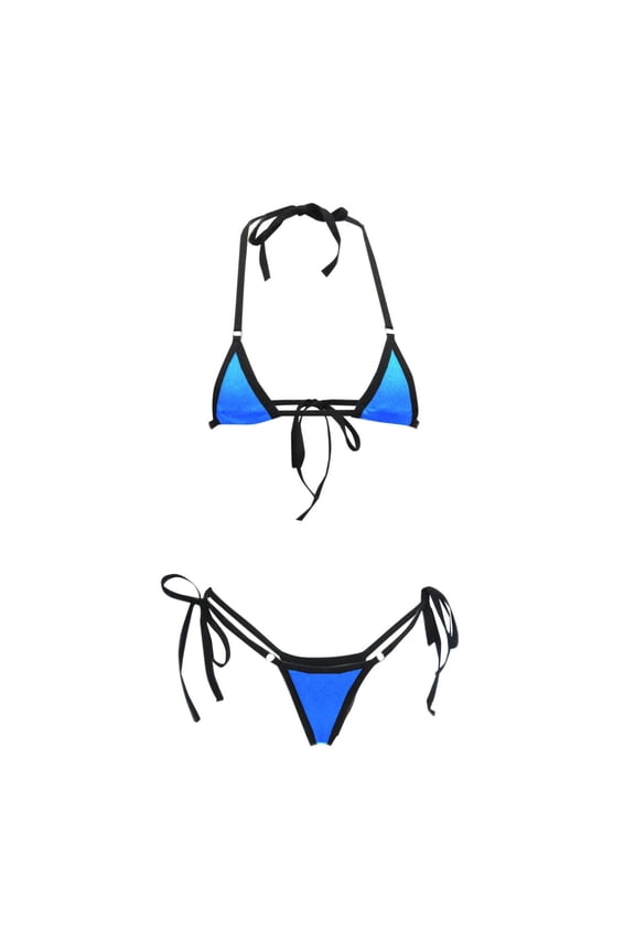 Bikini Sets for Women Summer Swimsuit,Triangle Swim Bra Halter Tie Backless Thin String Thongs Bathing Suit Hot Spring Swimwear