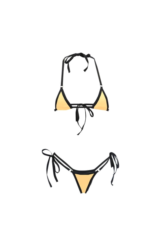 Sexy Bikini Sets for Women Summer Swimsuit ,Triangle Swim Bra Halter Tie Backless Thin String Thongs Bathing Suit Hot Spring Swimwear