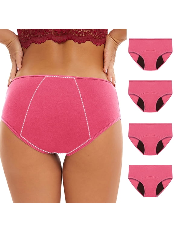 Shaping Underwear for Women 5 Pack Leakproof Period Briefs Mid Rise Breathable Comfortable Nylon Stretch Underwear