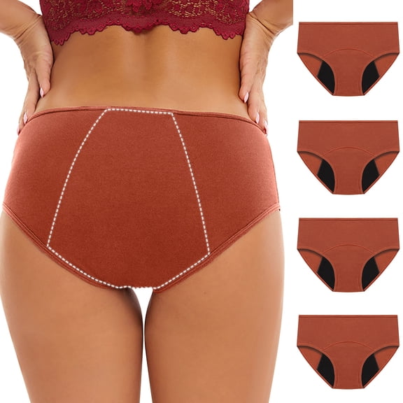 OSFVNOXV Shaping Underwear for Women 5 Pack Leakproof Period Briefs Mid Rise Breathable Comfortable Nylon Stretch Underwear