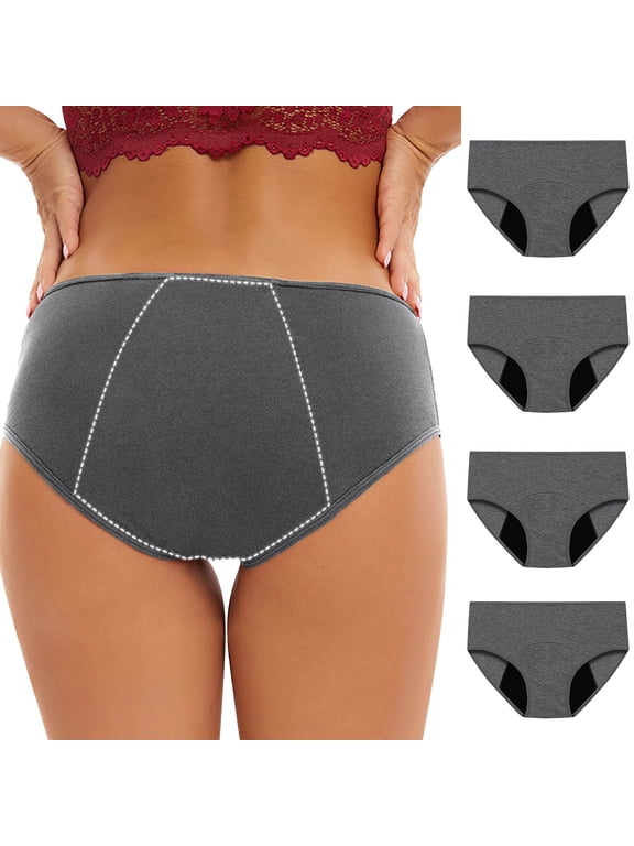 Shaping Underwear for Women 5 Pack Leakproof Period Briefs Mid Rise Breathable Comfortable Nylon Stretch Underwear
