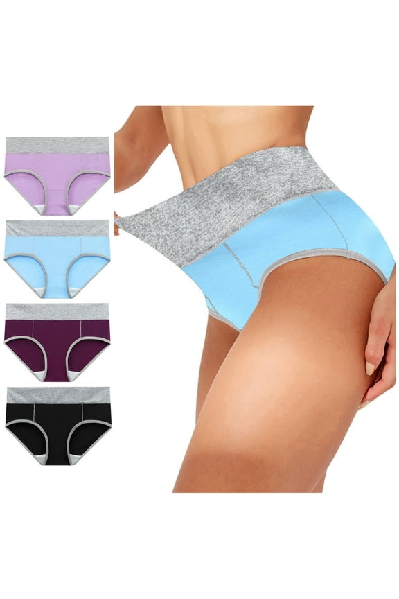 No Show Underwear for Women 4 Pack Organic Cotton Seamless Brief High Waisted Seamless Breathable Stretch Hipster Panties ,Sizes M-5XL