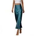 thumbnail image 1 of OSFVNOXV Silk Satin Skirts for Women Summer Business Casual High Waisted Bodycon Long Maxi Pencil Skirts Evening Office Workwear, 1 of 7