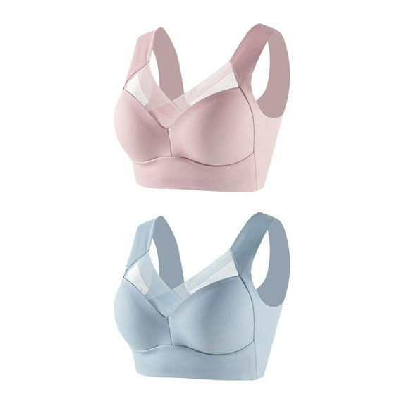 OSFVNOXV Sports Bras for Women Multipack First Mothers Day Gift for New Mom ,2 Pack Push Up Bras Plus Size Lightly Lined Lace Bralette Seamless Gathered Everyday Bras,L-6XL