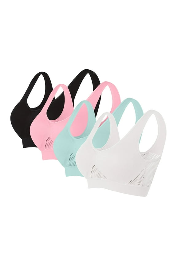 Sports Bras for Women Plus Size 4 Pack High Impact Workout Bras Stretch Lightly Lined Yoga Bras First Mothers Day Gift for New Mom ,S-5XL