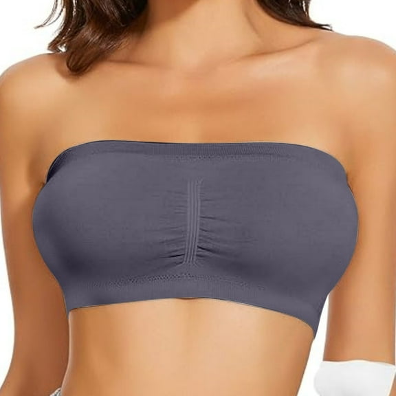 OSFVNOXV Strapless Bras for Women Wireless Large Bust B Cup Soft Seamless Detachable Straps Stretchable Bandeau Bras ,S-3XL