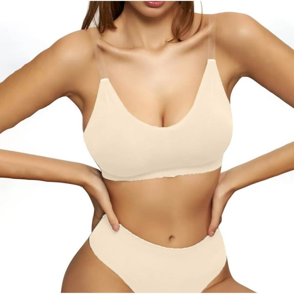 OSFVNOXV Strapless Bras for Women with Clear Straps and No Underwire,Plus Size Sports Bras High Support Breathable Workout Bras First Mothers Day Gift for New Mom