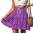 thumbnail image 1 of OSFVNOXV Summer Boho Mini Skirts for Women Retro Polka Dot Beach Skirt Elastic Drawstring A-Line Cute Floral Swing Flowy Skorts for Holiday Vacation, 1 of 6