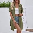 thumbnail image 1 of OSFVNOXV Summer Cardigans for Women Buttons Down Long Shirts Casual Open Front Short Sleeve Lightweight Swimwear Cover Ups, 1 of 8