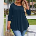 thumbnail image 1 of OSFVNOXV Summer Tops for Women 3/4 Sleeve Plus Size Pajama Top Oversized Loose Fit Ruffle Flowy Tunic Blouse 2026, 1 of 6