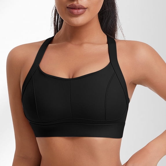 OSFVNOXV Supportive Bras for Women Yoga Bras Halter Neck Racerback Cross Back Workout Bra High Supportive Sports Bras Summer
