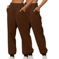 thumbnail image 1 of OSFVNOXV Sweatpants for Women 2 Pack Gym Pants Elastic Workout Bottom Loose Fit Lounge Pants with Pockets, 1 of 4