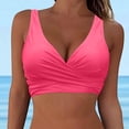 thumbnail image 1 of OSFVNOXV Tankini Swim Suits for Women 2025 Summer Bikini Tops Twist Ruched Front Seamless Soft Padded Wireless Tankini Tops, 1 of 5