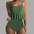 thumbnail image 1 of OSFVNOXV Tankini Swimsuits for Women 2-Piece Summer Swimwear,Square Neck Ruffle Swim Tank Top with High Waisted Bathing Suit Bottom, 1 of 6