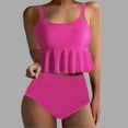 thumbnail image 1 of OSFVNOXV Tankini Swimsuits for Women 2-Piece Summer Swimwear,Square Neck Ruffle Swim Tank Top with High Waisted Bathing Suit Bottom, 1 of 6