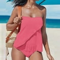 thumbnail image 1 of OSFVNOXV Tankini Tops for Women Sleeveless Bikini Top Ruffle Layered Hem Swimsuits Quick Drying Swimwear Bathing Suits, 1 of 9