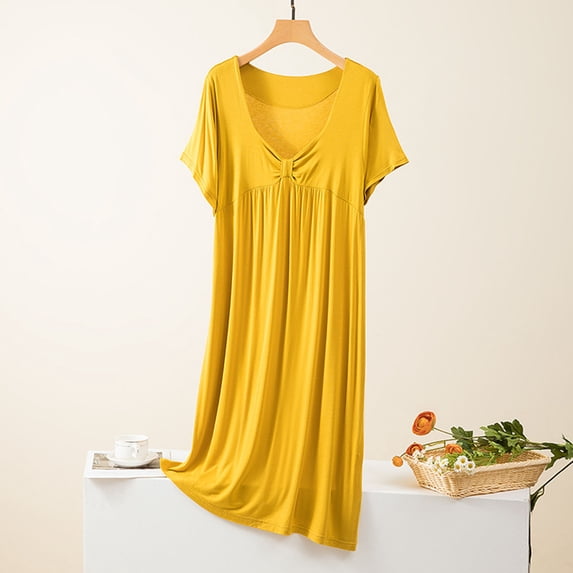 OSFVNOXV Victorian Nightgowns for Women Ruched Crew Neck Loose Ruffle Sleepshirts with Sleeves