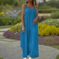 thumbnail image 1 of OSFVNOXV Wide Leg Overalls for Women Loose Fit Oversized Baggy Jumpsuits Boho Flowy Long Palazzo Summer Rompers with Pockets, 1 of 7