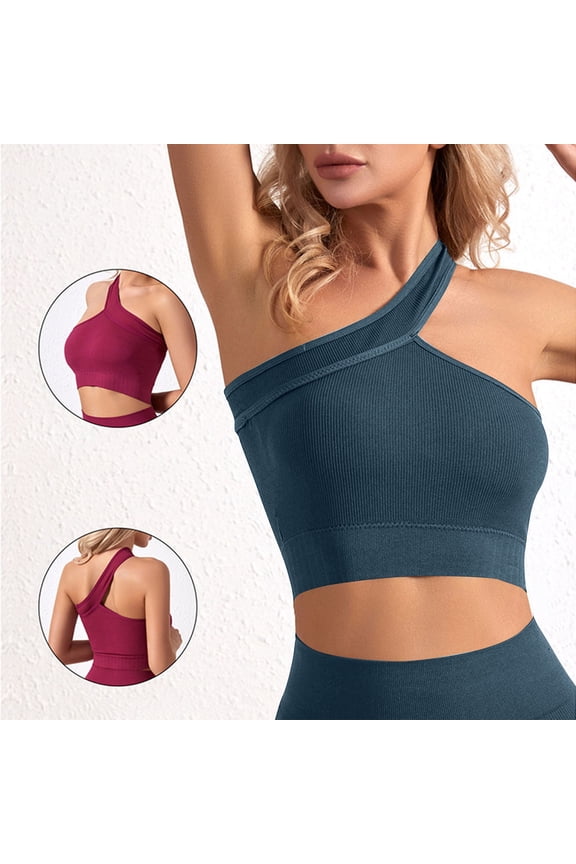 Wireless Bras with Support And Lift,One Shoulder Straps Bra High-elastic Tube Top Longline Running Yoga Fitness Exercise Everyday Bra Spring