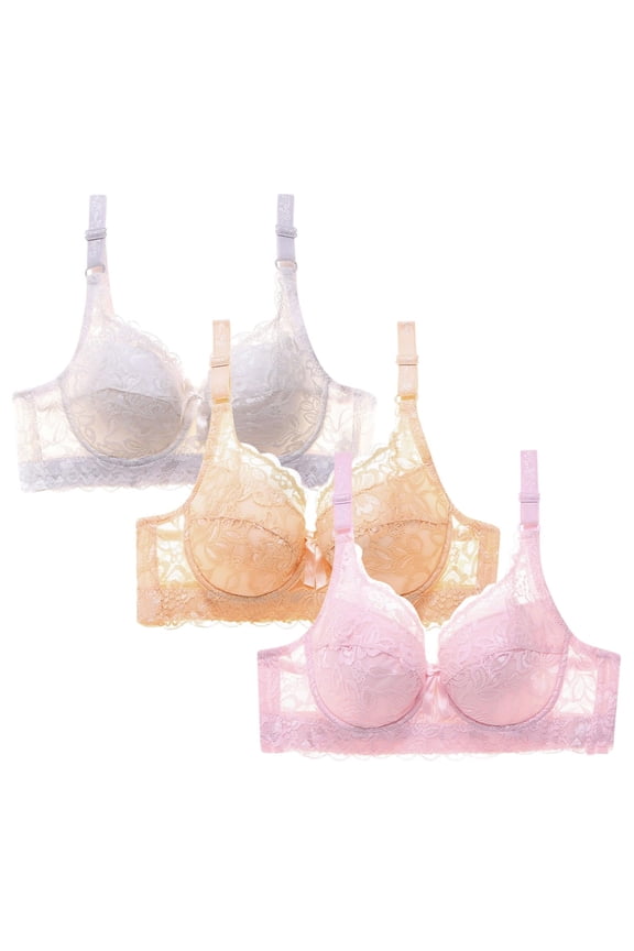 Wireless Bras for Women Padded Sports Plus Size 1/2 Cups High Impact White Balconette Big Busted Womens Bras First Mothers Day Gift for New Mom