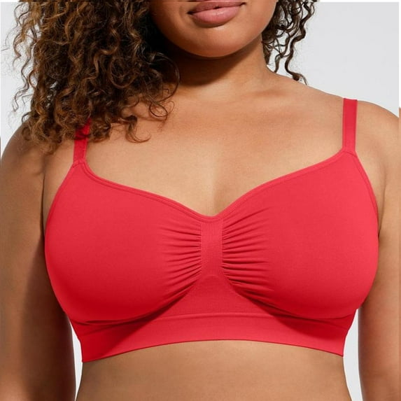 OSFVNOXV Women Yoga Bras No Underwire Balconette Soft Cotton Full Coverage Seamless Jogging Running Workout Fitness Sports Bras Spring