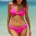 thumbnail image 1 of OSFVNOXV Women's Bikini Sets Push Up Bra and Thong Swimsuit Solid Color High Waisted Bathing Suits, 1 of 7