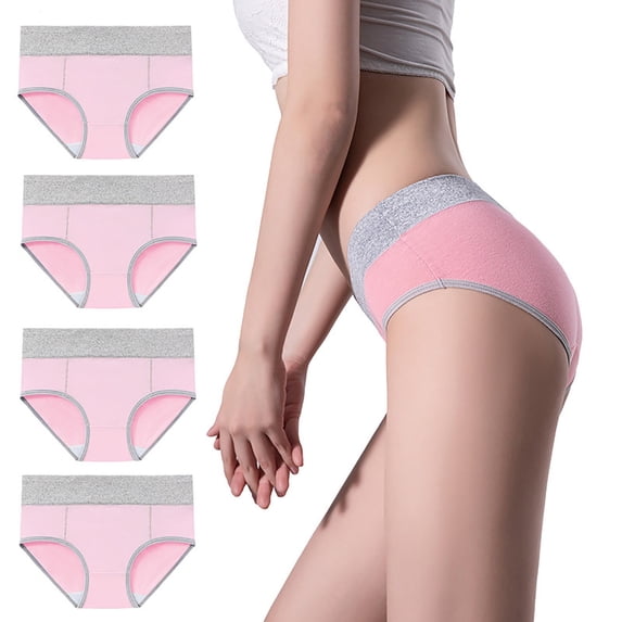 OSFVNOXV Women's Cotton Underwear Plus Size High Waist Seamless Pink Underwear Butt-Lifting Briefs (M-5XL) Soft & Breathable for All-Day Comfort