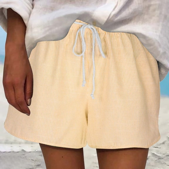 OSFVNOXV Women's Shorts Elastic Waist Casual High Waisted Stretch Print Beachwear Swimwear Bottom Mothers Birthday Gifts ,S-3XL