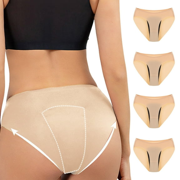 OSFVNOXV Women's Underwear Pack 4 Pack Leakproof Period Briefs Mid Rise Breathable Comfortable Nylon Stretch Underwear