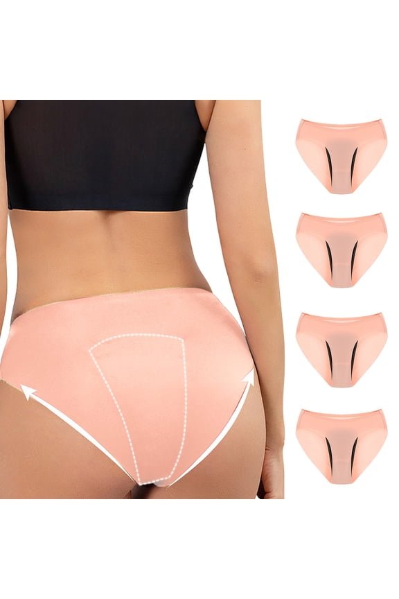 Women's Underwear Pack 4 Pack Leakproof Period Briefs Mid Rise Breathable Comfortable Nylon Stretch Underwear