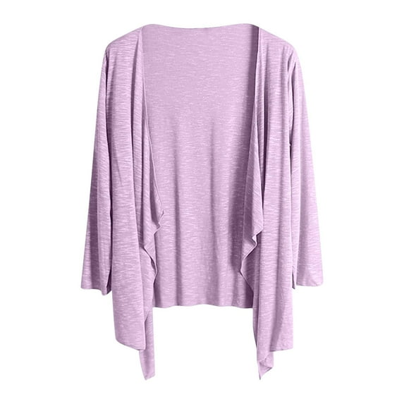 OSFVNOXV Womens Bikini Cover Up Long Sleeve Shrugs Loose Fit Solid Color Flowy Open Front Cardigan