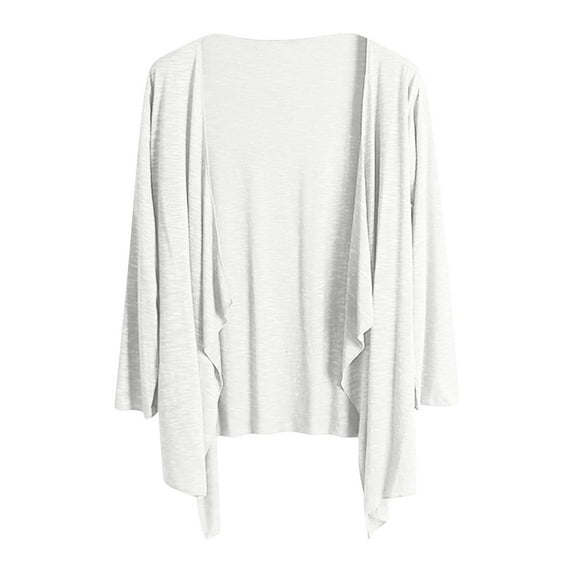 OSFVNOXV Womens Bikini Cover Up Long Sleeve Shrugs Loose Fit Solid Color Flowy Open Front Cardigan