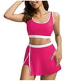 thumbnail image 1 of OSFVNOXV Womens Bikini Summer Swimwear Beachwear Color Blocked Yoga Bras Dressy Tankini Bottom Wrap Skirts Swimsuit Underwear, 1 of 7
