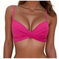 thumbnail image 1 of OSFVNOXV Womens Bikini Tops Only,Push Up Bra Seamless Wire-Free High Supportive Swimsuit Top,Deep V-Neck Molded Cups Bathing Suit Top, 1 of 5